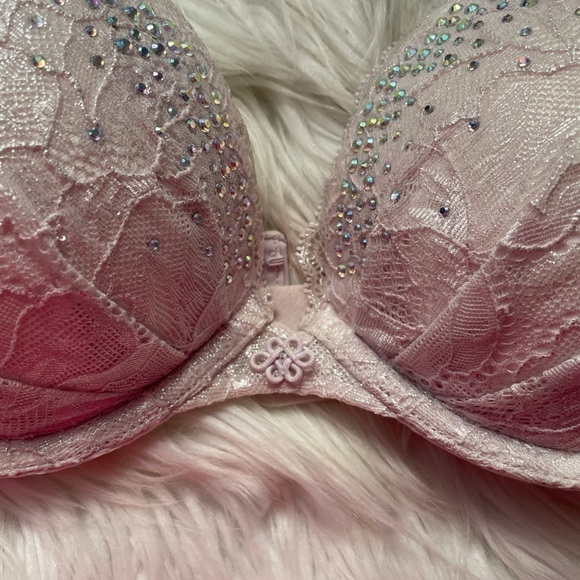 VICTORIA Secret preowned sexy lace rhinestone push up bra size 36c - Picture 3 of 7